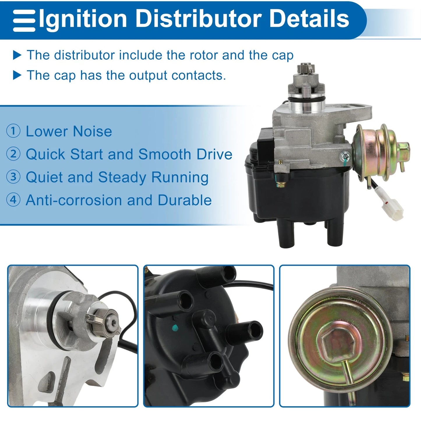 Ignition Distributor Assembly for Toyota Corolla L4 1.6L (1988)