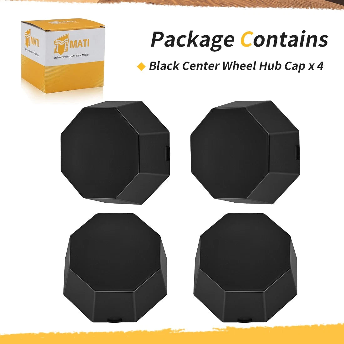 4pcs Matte Black Hub Caps Covers for Polaris Sportsman 570 (2015–2025)
