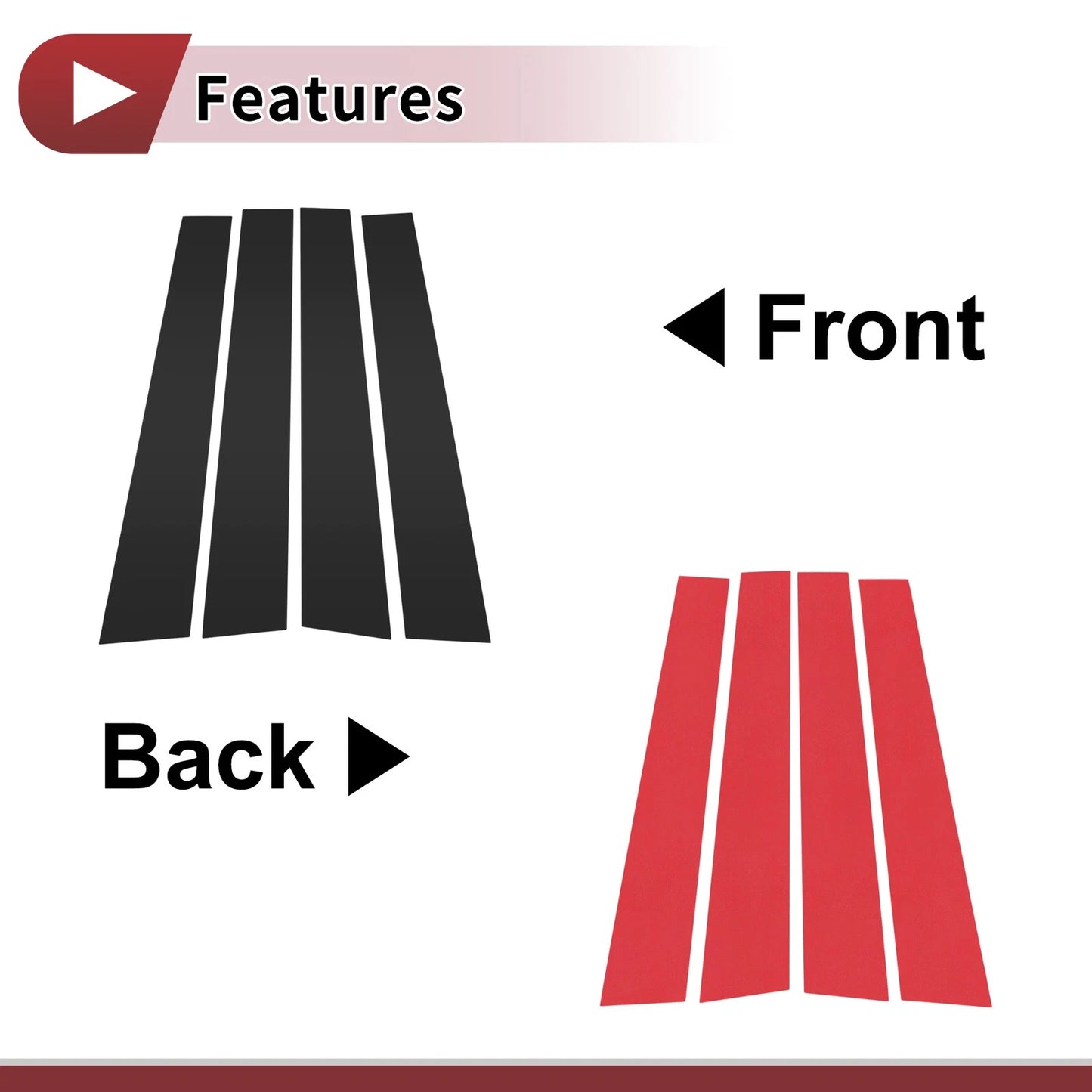 4 Pcs Car Door Pillar Window Trim for Toyota 4Runner (2010–2023)