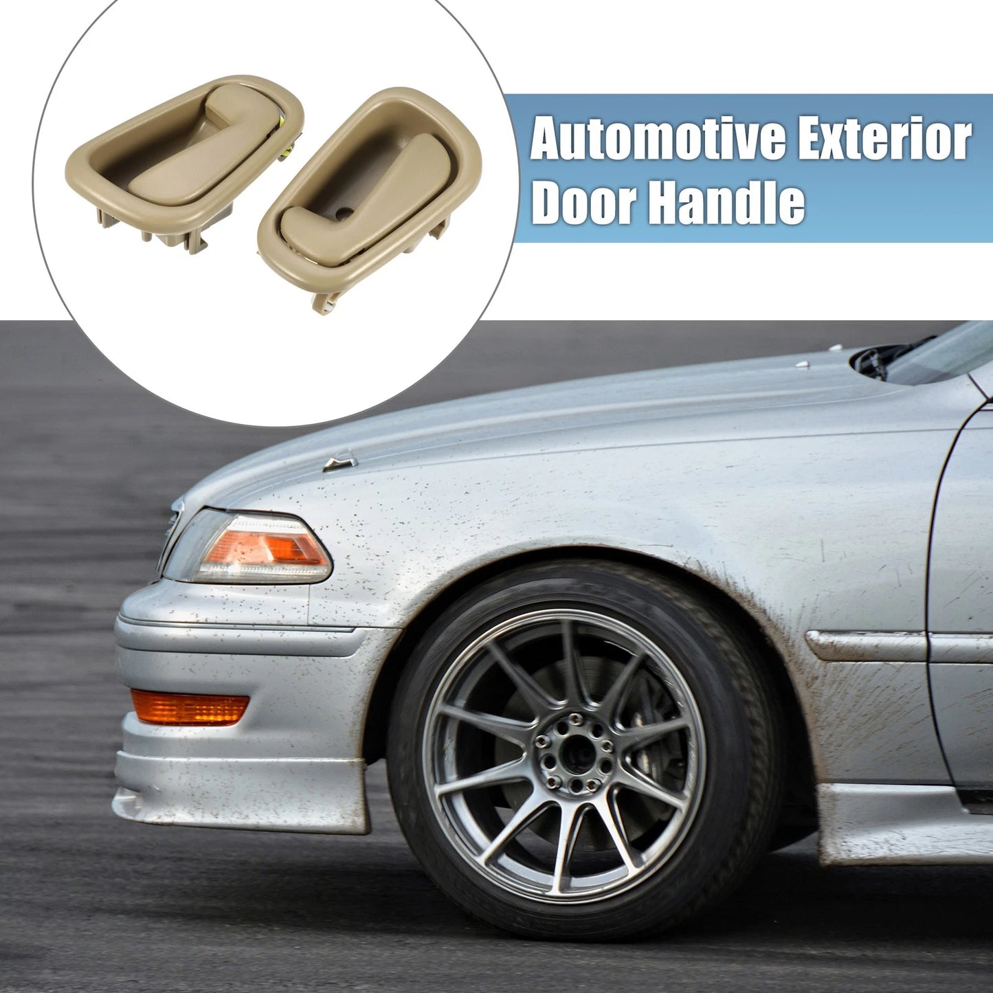 2 x Front Rear Interior Door Handles for Toyota (Beige)