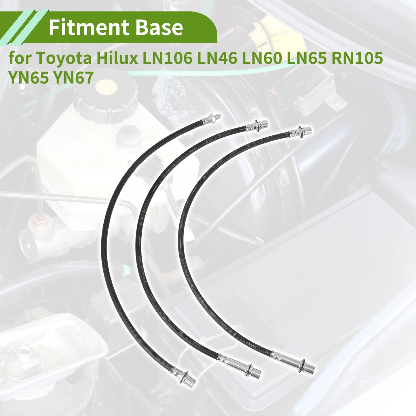 3pcs Extended Brake Line Hose for Toyota Hilux LN106 LN46 LN60 LN65 RN105 YN65