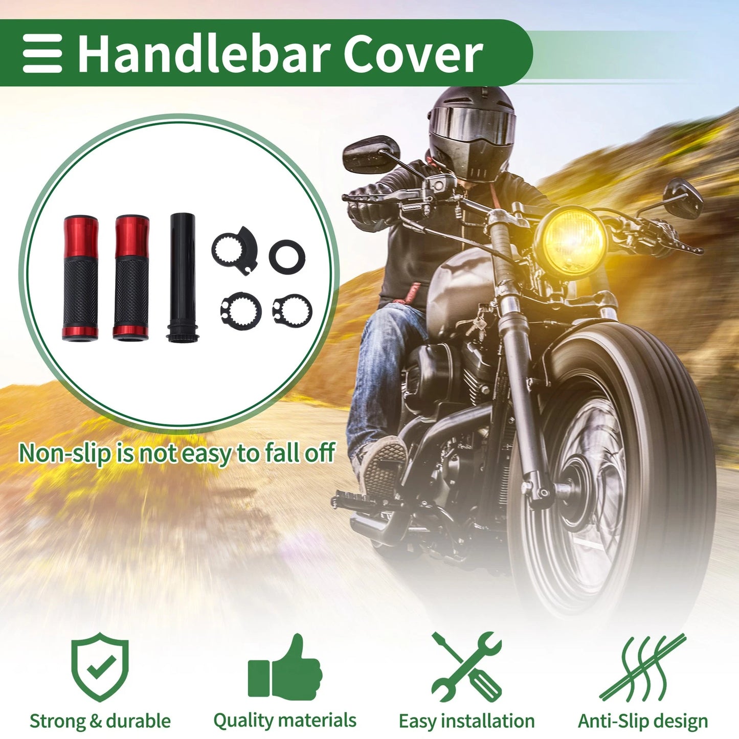 Grips Covers / 7/8" 22mm Hand Grips for Motorcycle