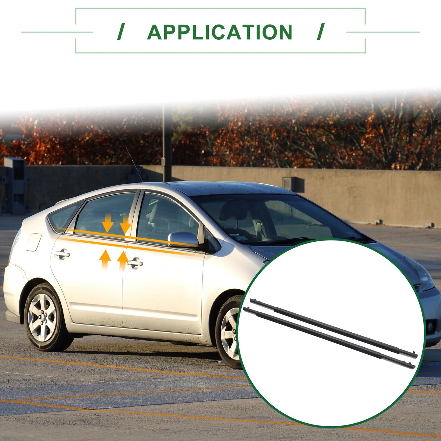 2 x Rear Left & Right Weatherstrip Window Seal for Toyota Prius (2010–2015)
