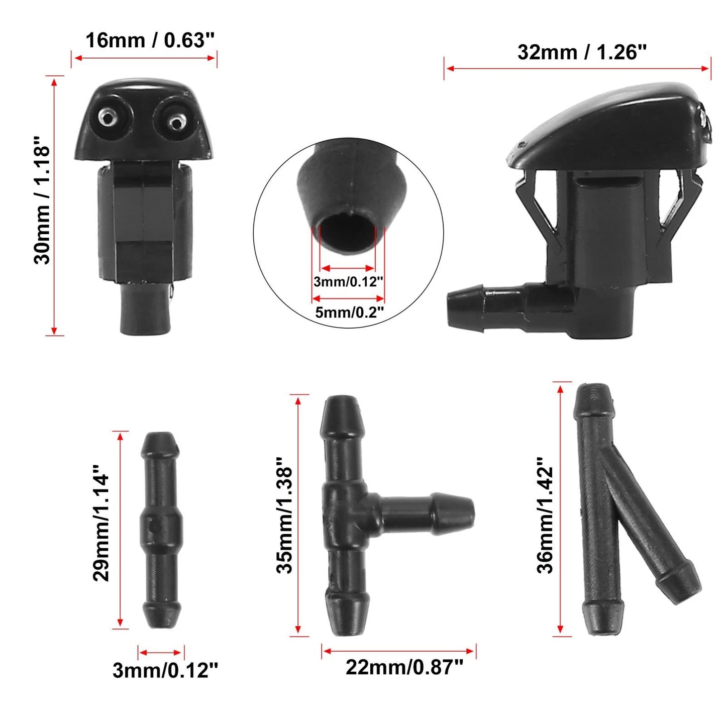 Front Windshield Washer Nozzles for Toyota Sienna