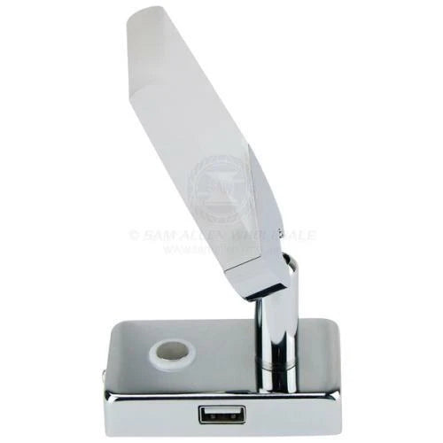 Caravan Boat Blade Reading Light LED with USB Outlet, Chrome