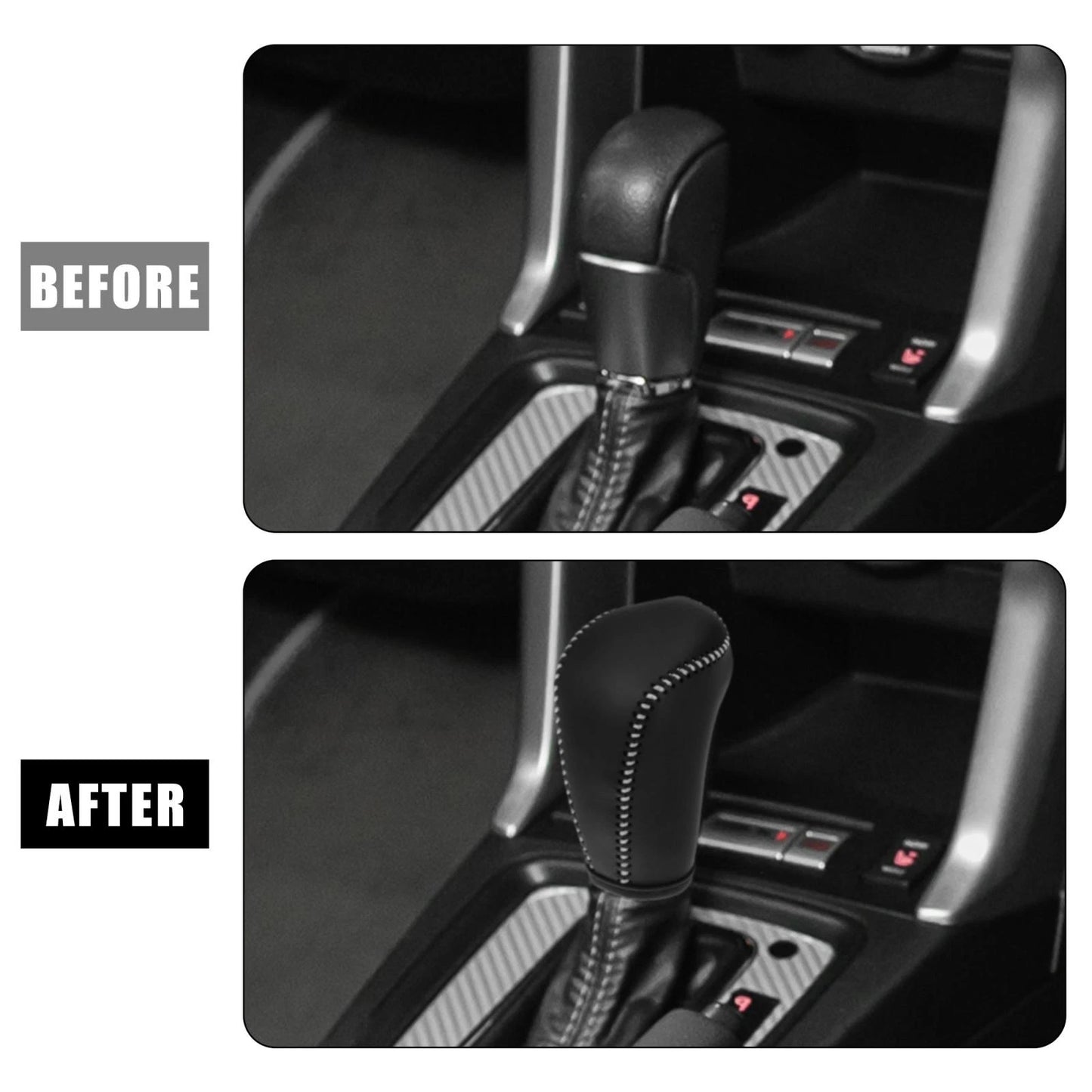 Faux Leather Black Gear Shift Knob Cover for Subaru Forester (2014-2023)