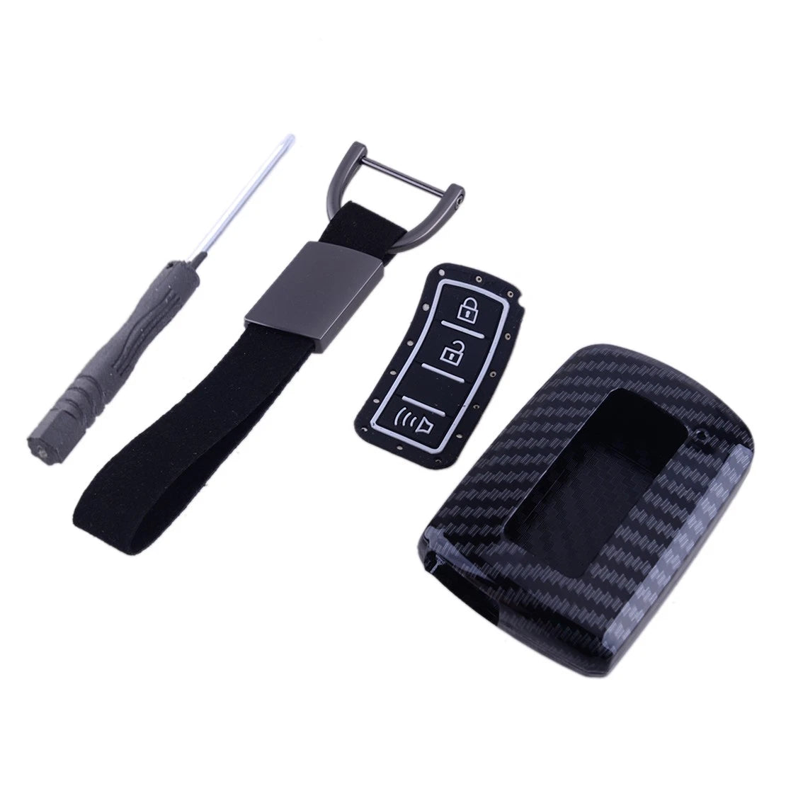 Carbon Fiber Key Shell Case Cover for Toyota Tacoma (2015-2021)