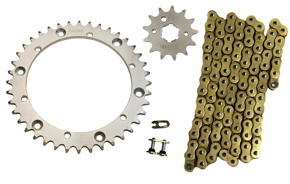 Gold 520x98 O-Ring Drive Chain & 13/40 Sprockets for Yamaha Warrior (1989–2004)