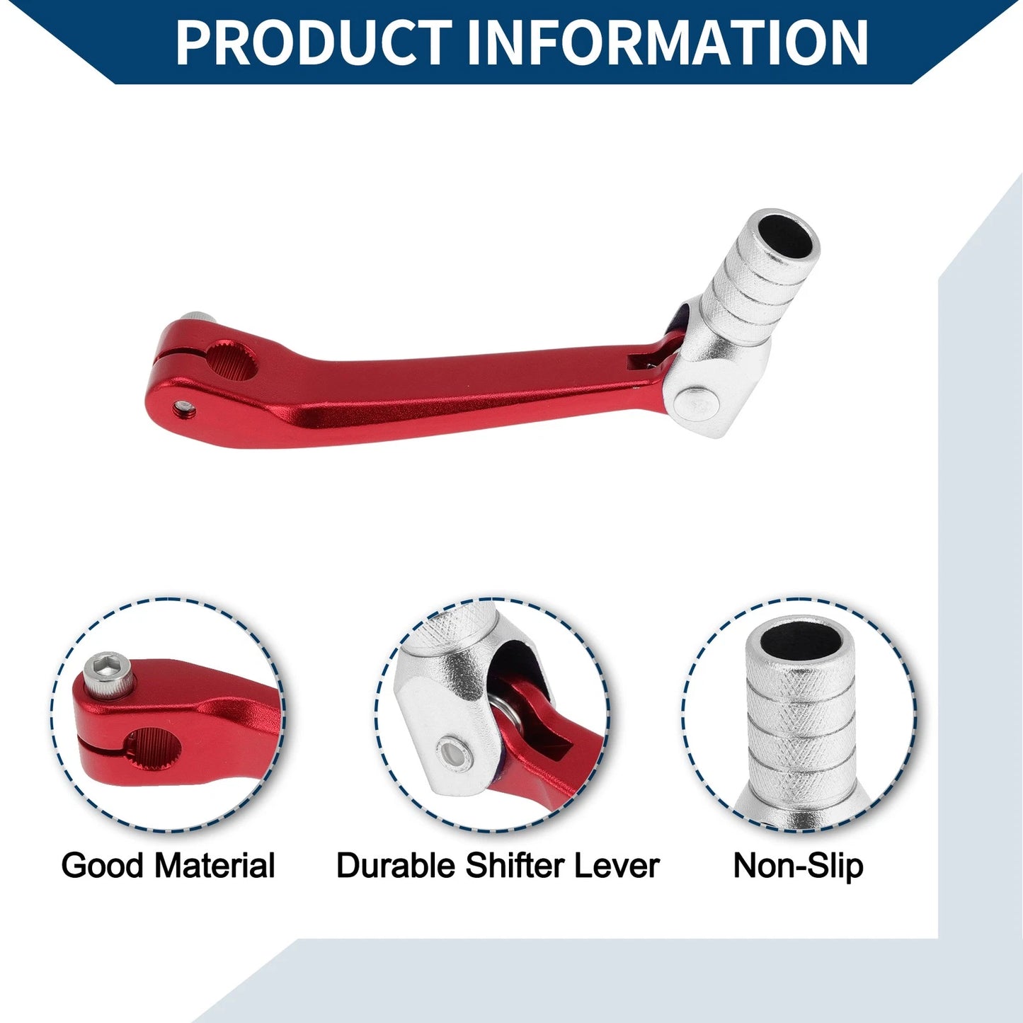 Folding Motorcycle Gear Shifter Lever Red Silver for Honda CRF150F (2003–2017)