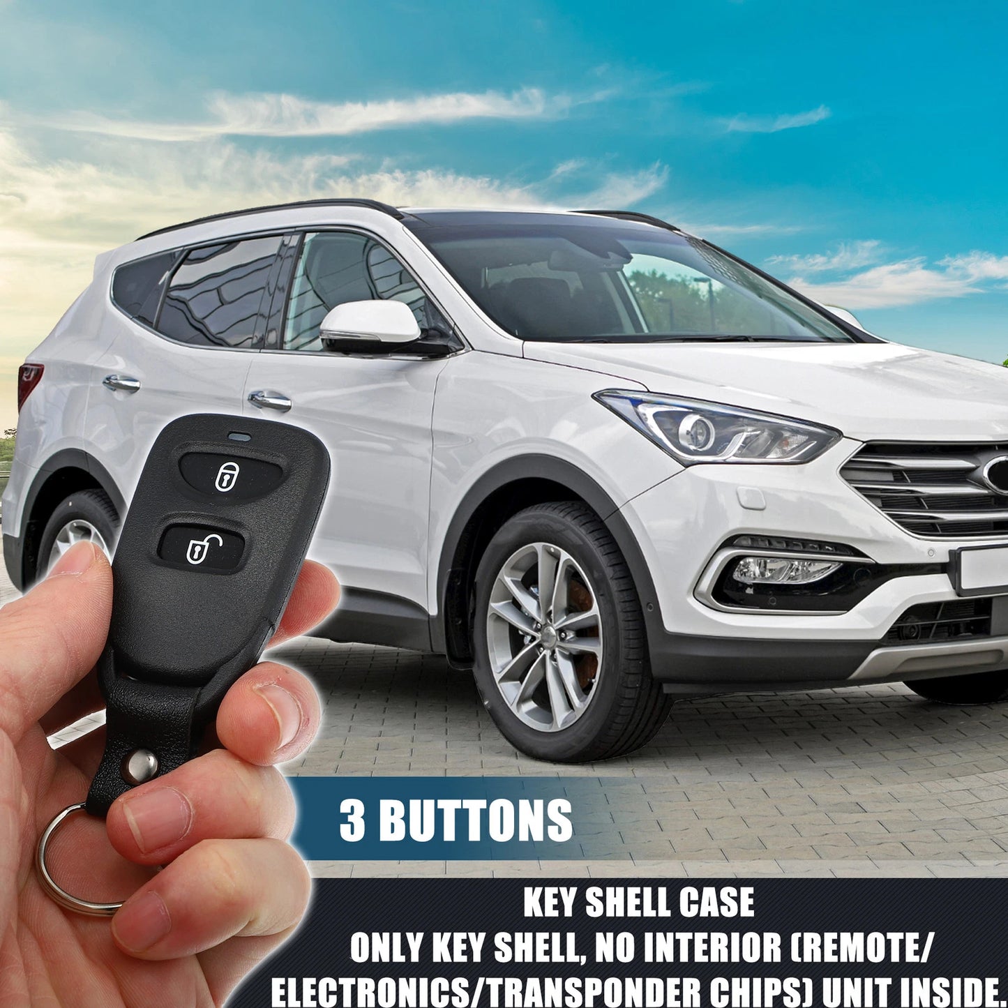 3 Button Keyless Entry Remote Key Shell Cover for Hyundai, Kia (2011-2023)