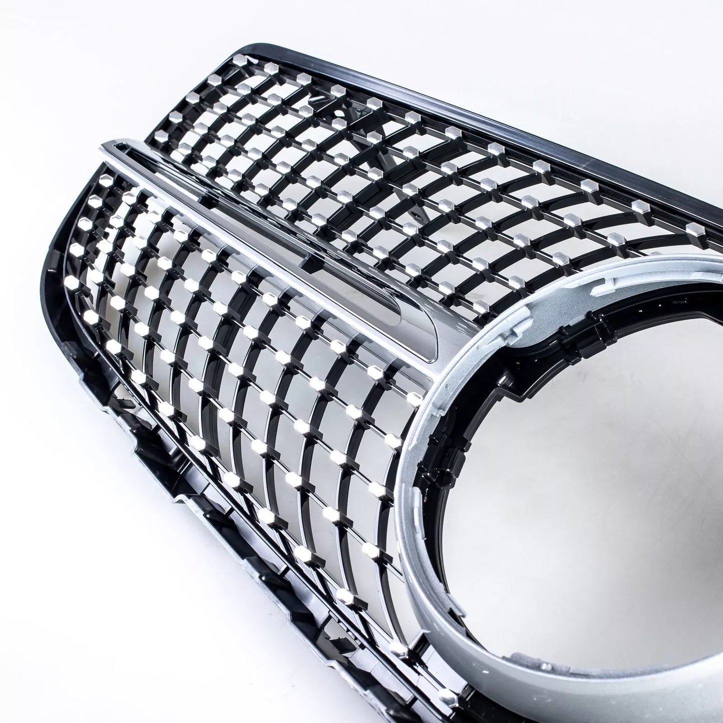 Silver Diamond Slats Front Grille for Mercedes Benz GLC X253 (2015-2019)