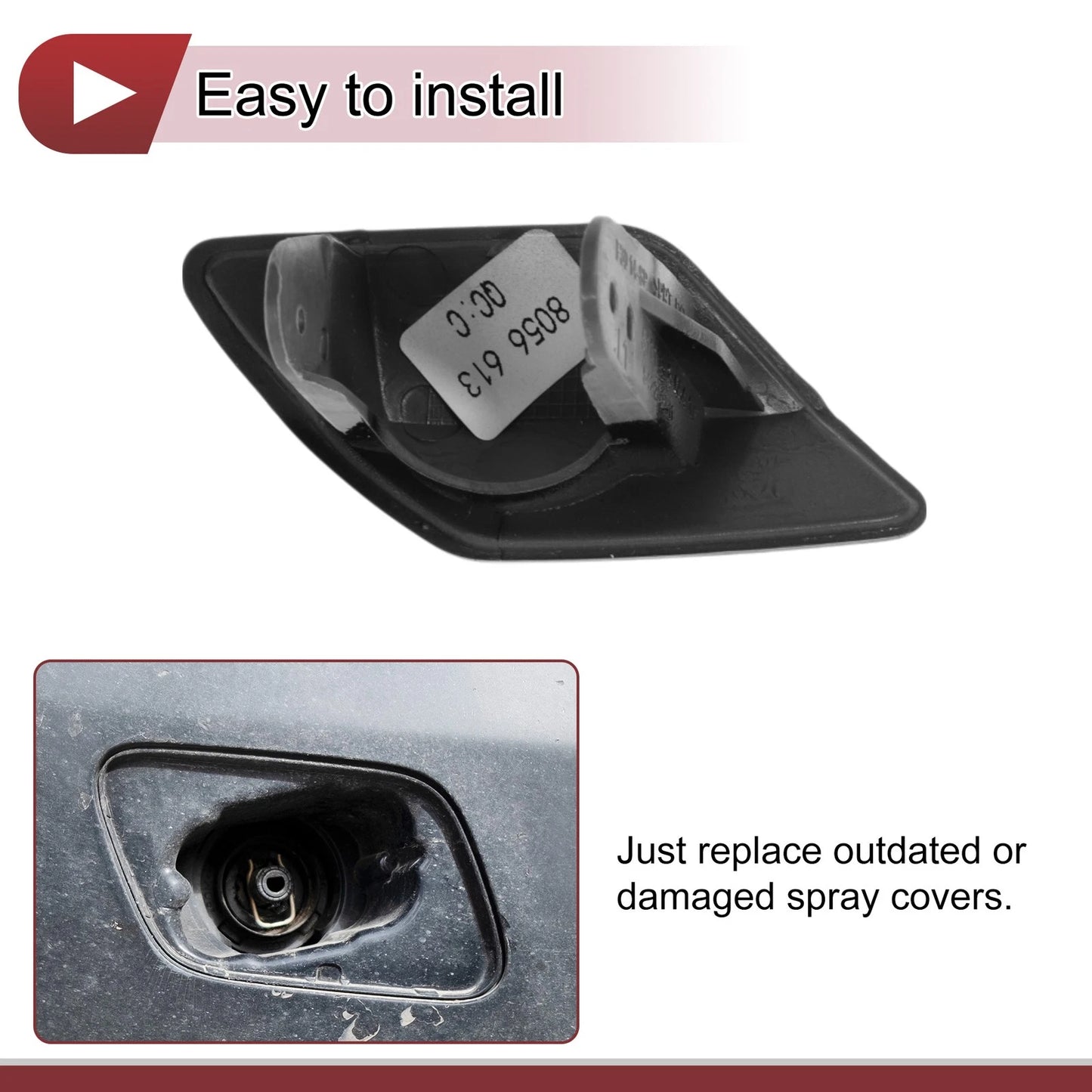 Front Left Bumper Trim Nozzle Cover for BMW 320i (2012-2019)