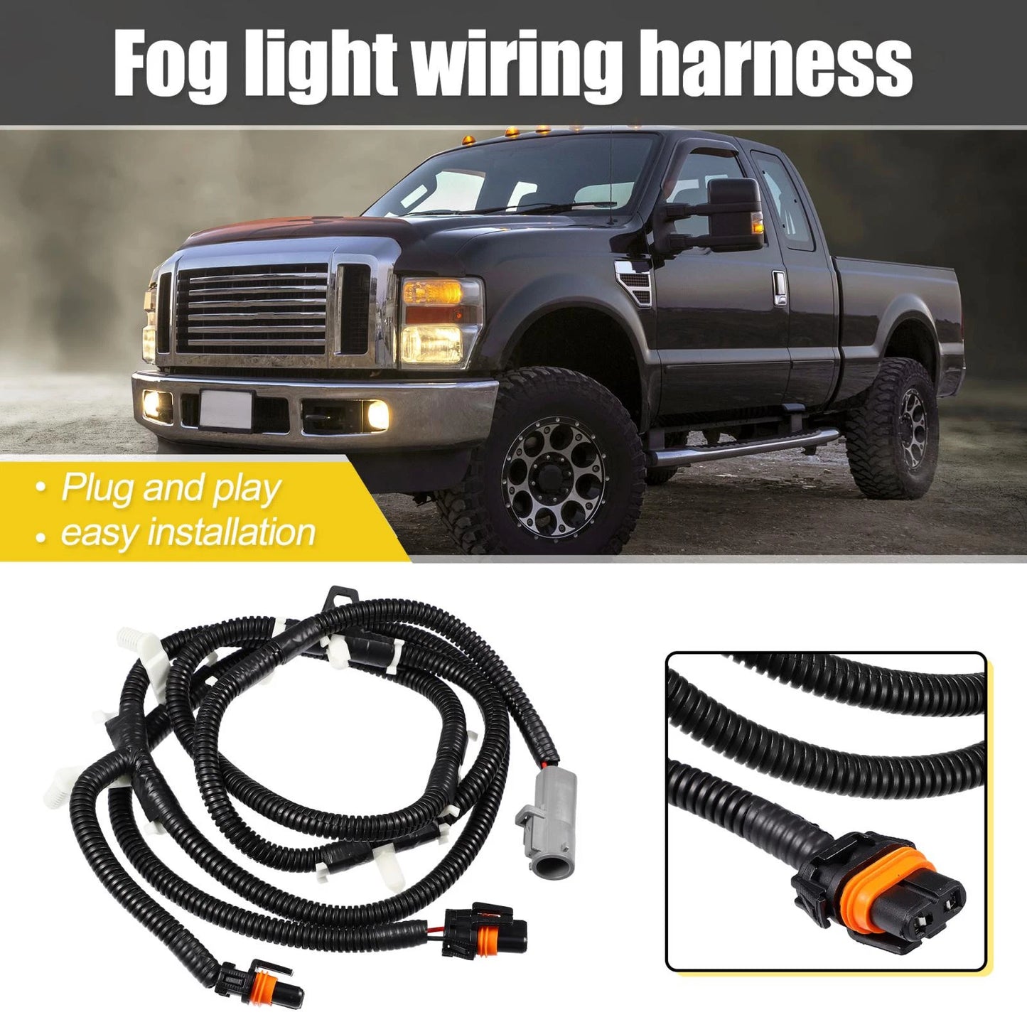 Fog Driving Light Wiring Harness for Ford F250 F350 Super Duty (2005-2016)