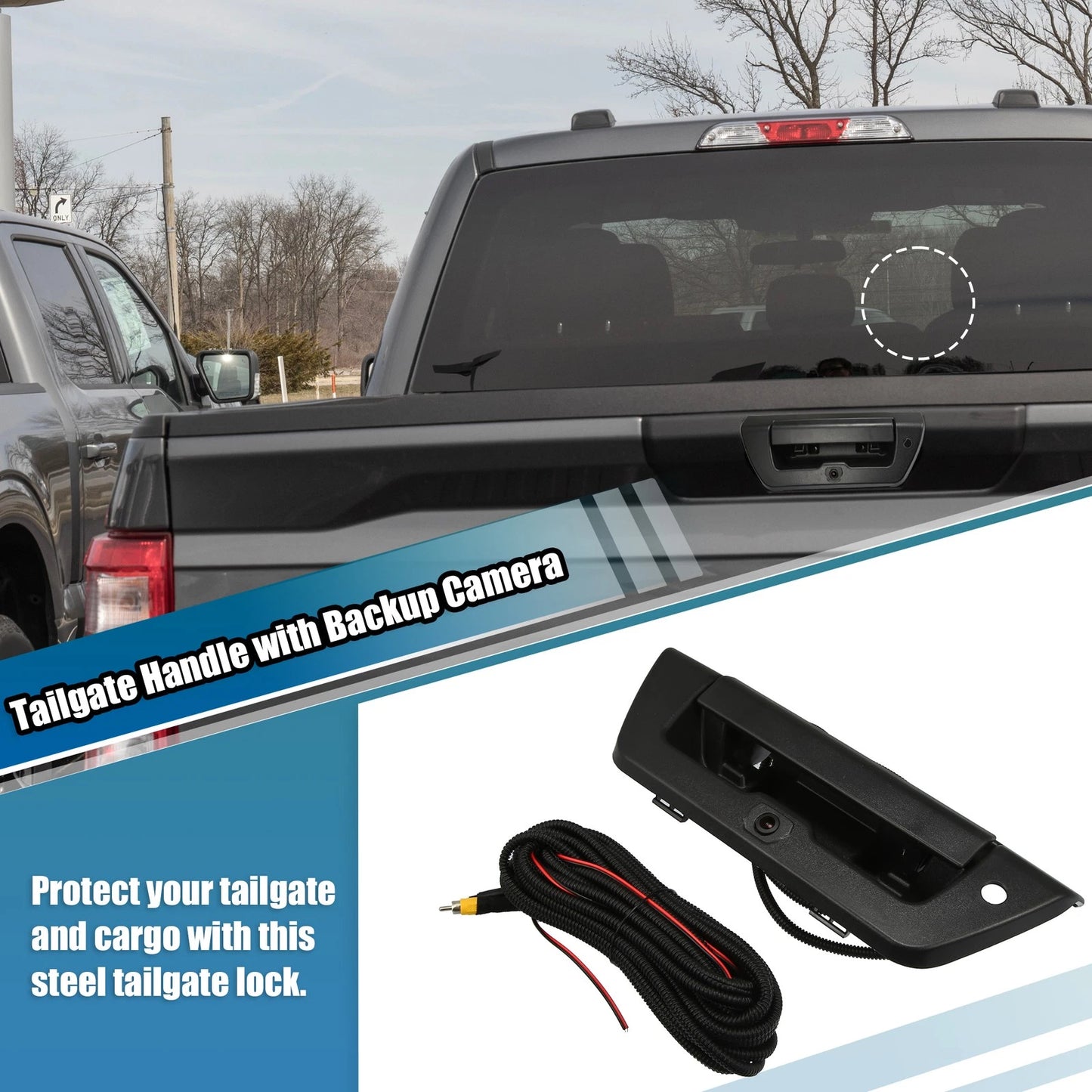 Car Rear Tailgate Handle with Backup Camera for Ford F-150 (2015-2017)