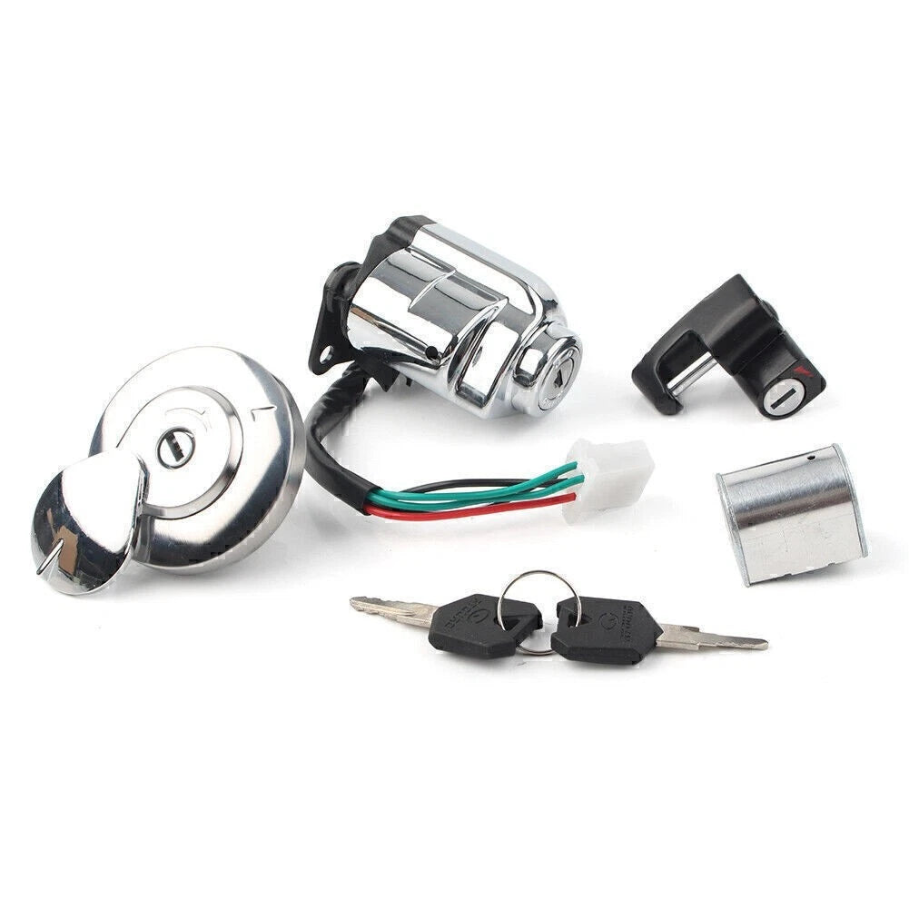 Ignition Switch Fuel Gas Cap Seat Lock Key Set for Honda VT600 Shadow (88-08)