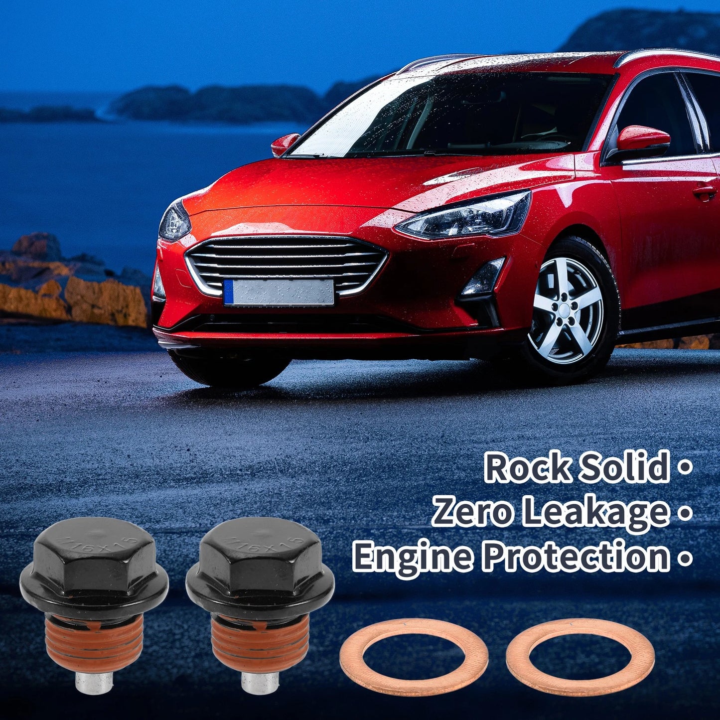 M16x1.5 Copper Oil Drain Plug W/ Gasket for 2x Car Motorcycle