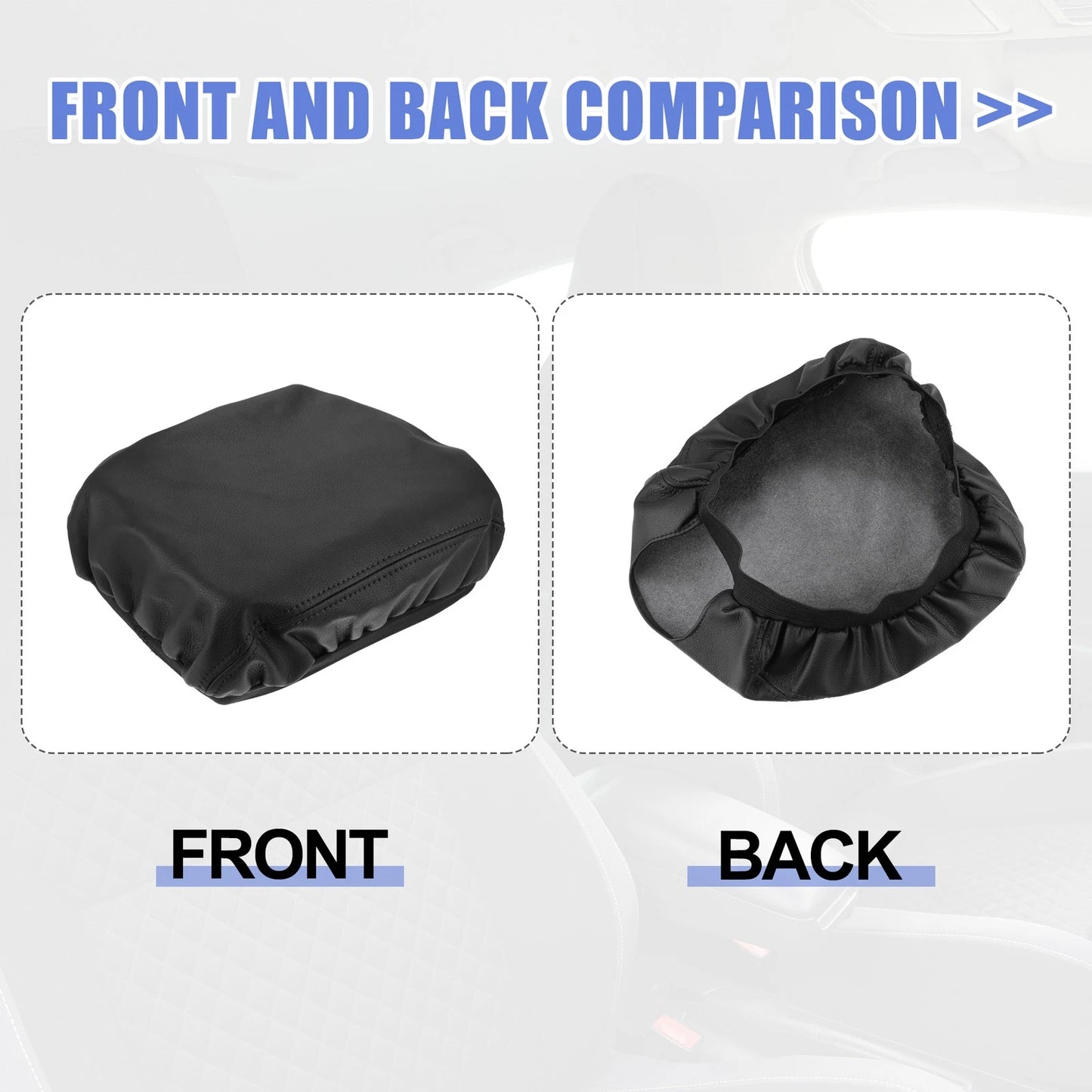 Center Console Cover for Toyota Prado (2010-2019) Armrest Pad Faux Leather Black