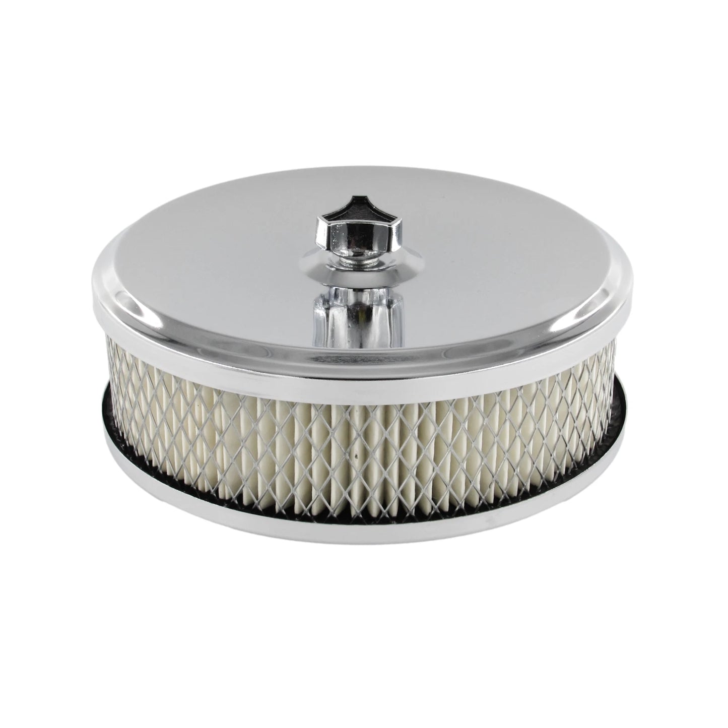 15" x 2" Oval Black Full Finned Air Cleaner for Holley Edelbrock Quadrajet (N/A)