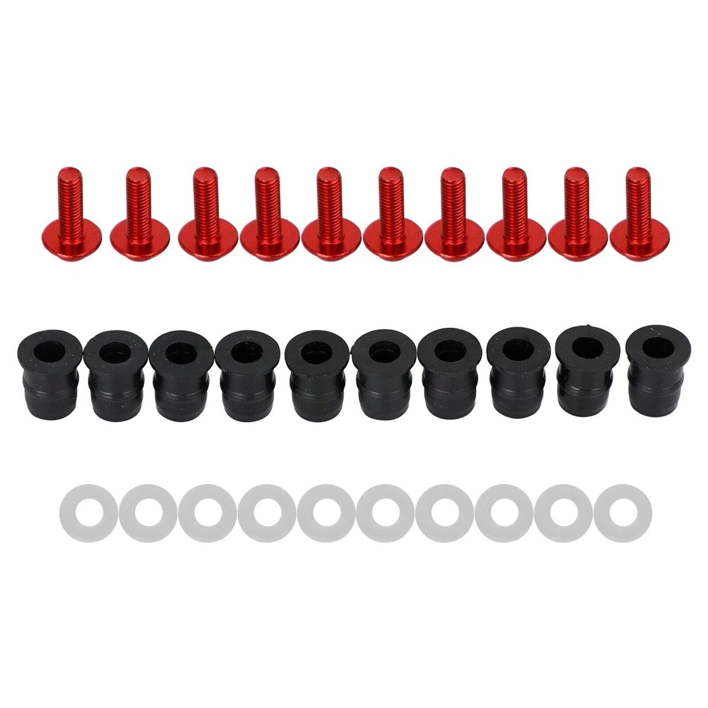 10 x M5 x 16MM Fairing Bolts Rubber Plugs for Motorcycle Scooter Quad