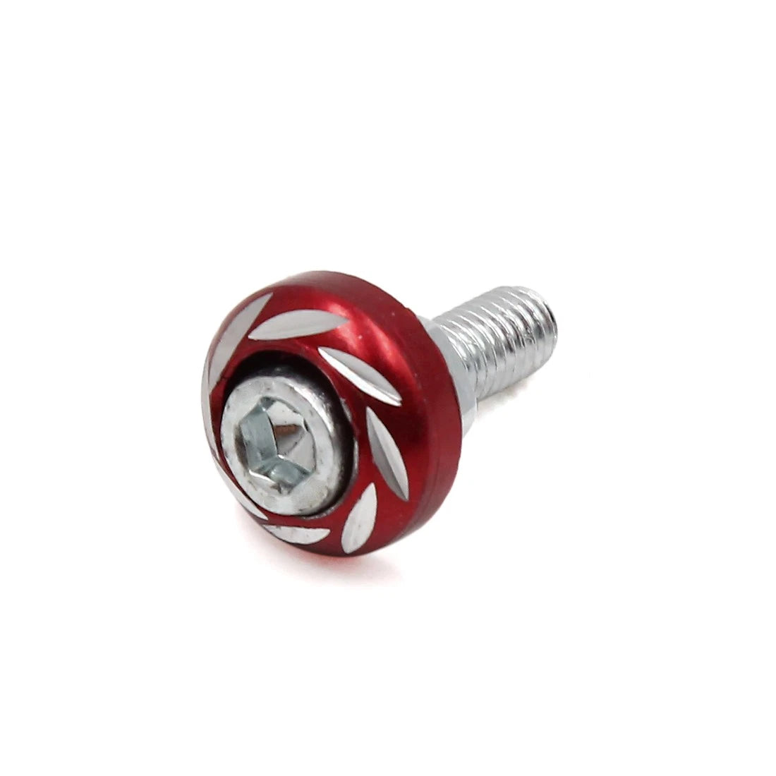 8pcs / 6mm Thread Dia Screw Bolt Fastener for Car / Motorcycle License Plate Frame Red