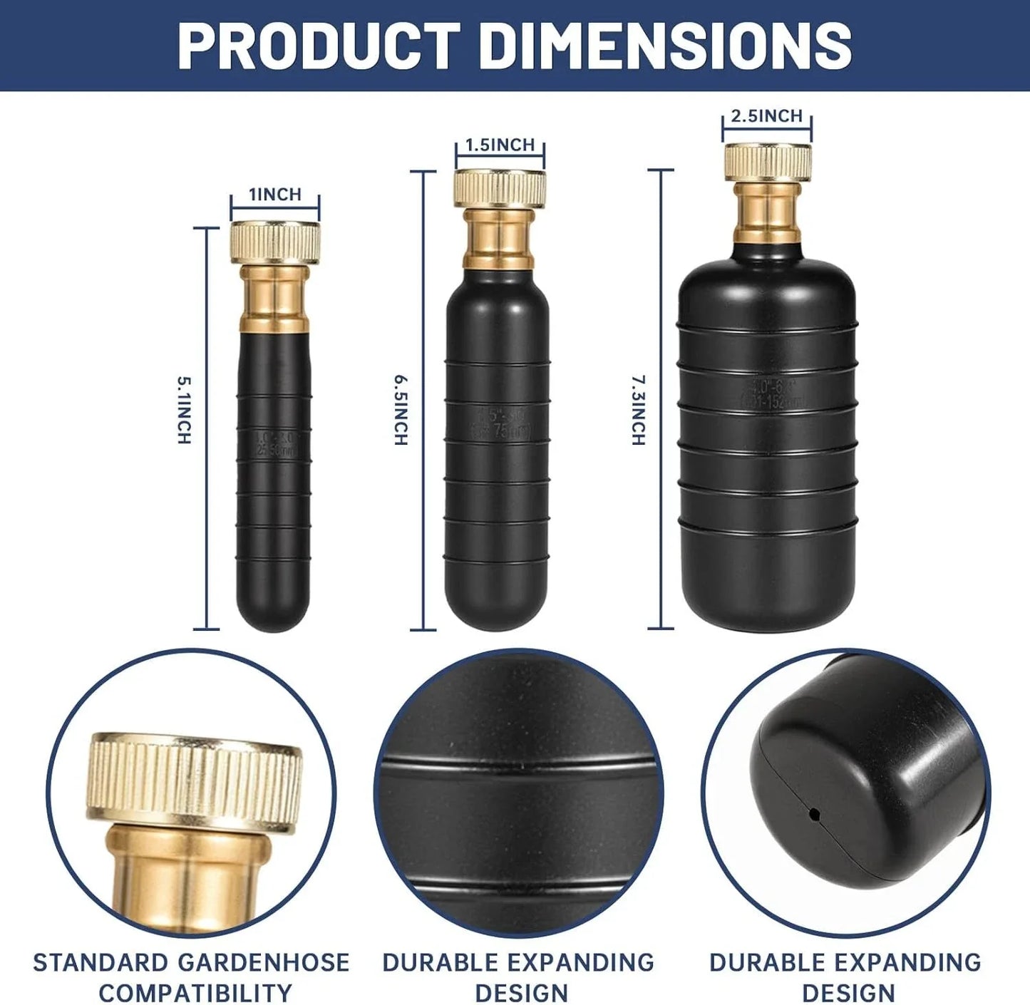 Drain Bladders for 1"-6" Drain Pipes - Rubber Cleaners