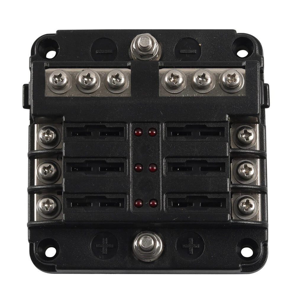 6 Way Blade Fuse Box Holder with Fuses & Light Protection Cover for Car (N/A)
