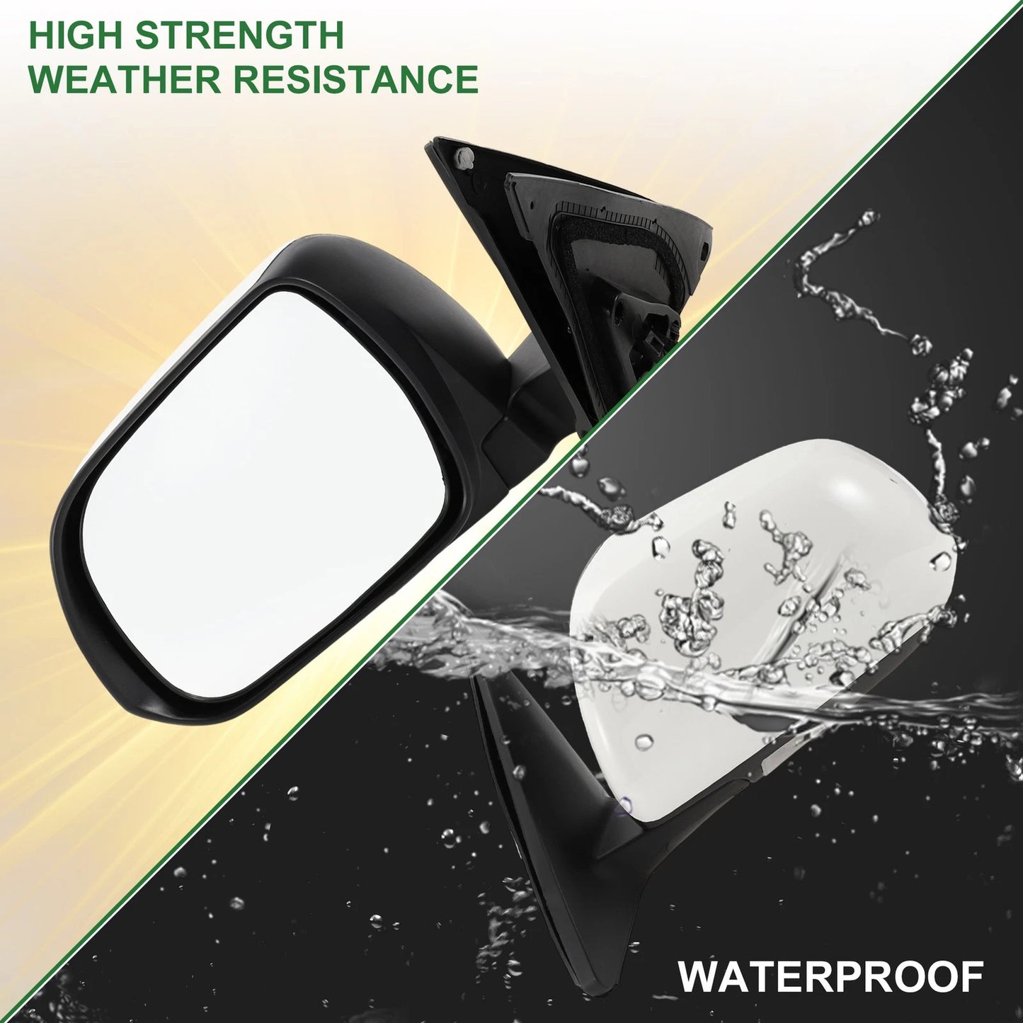 Left Side Door Mirror for Toyota Highlander (2008-2013) Manual Folding White