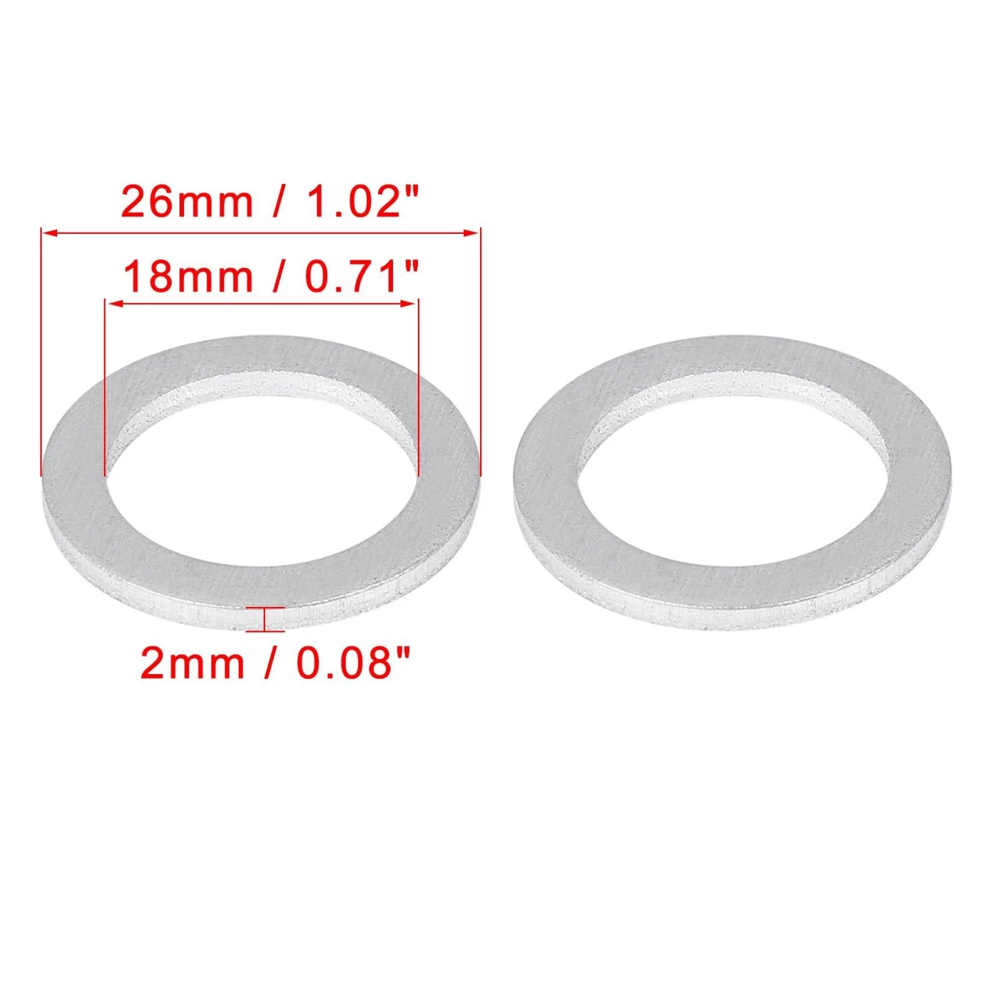 12 x M18 Silver Tone Oil Drain Plug Gaskets for Honda (90471-PX4-000)