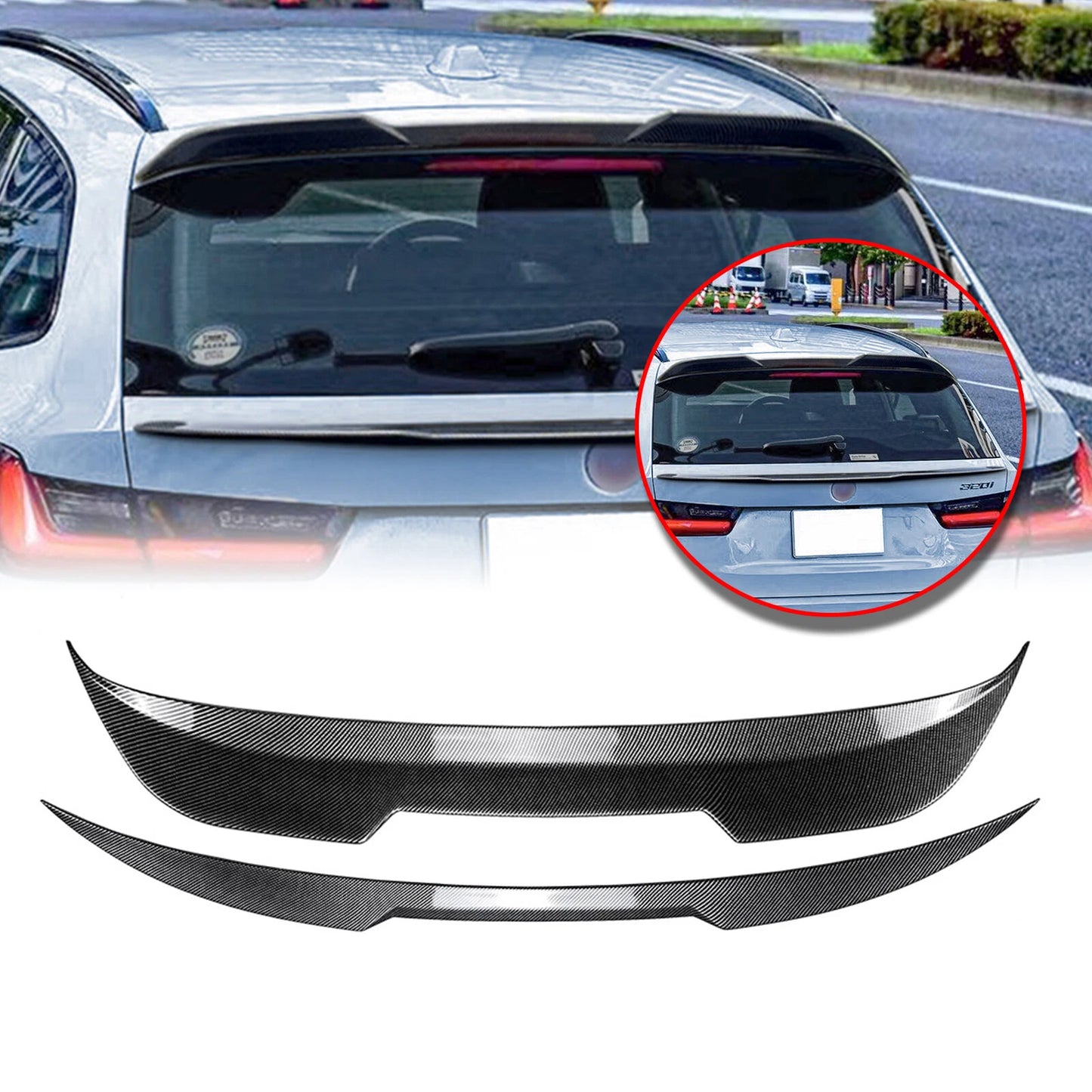Rear Boot Spoiler for BMW 3 Series G21 (2019-2023) 20 Carbon Look