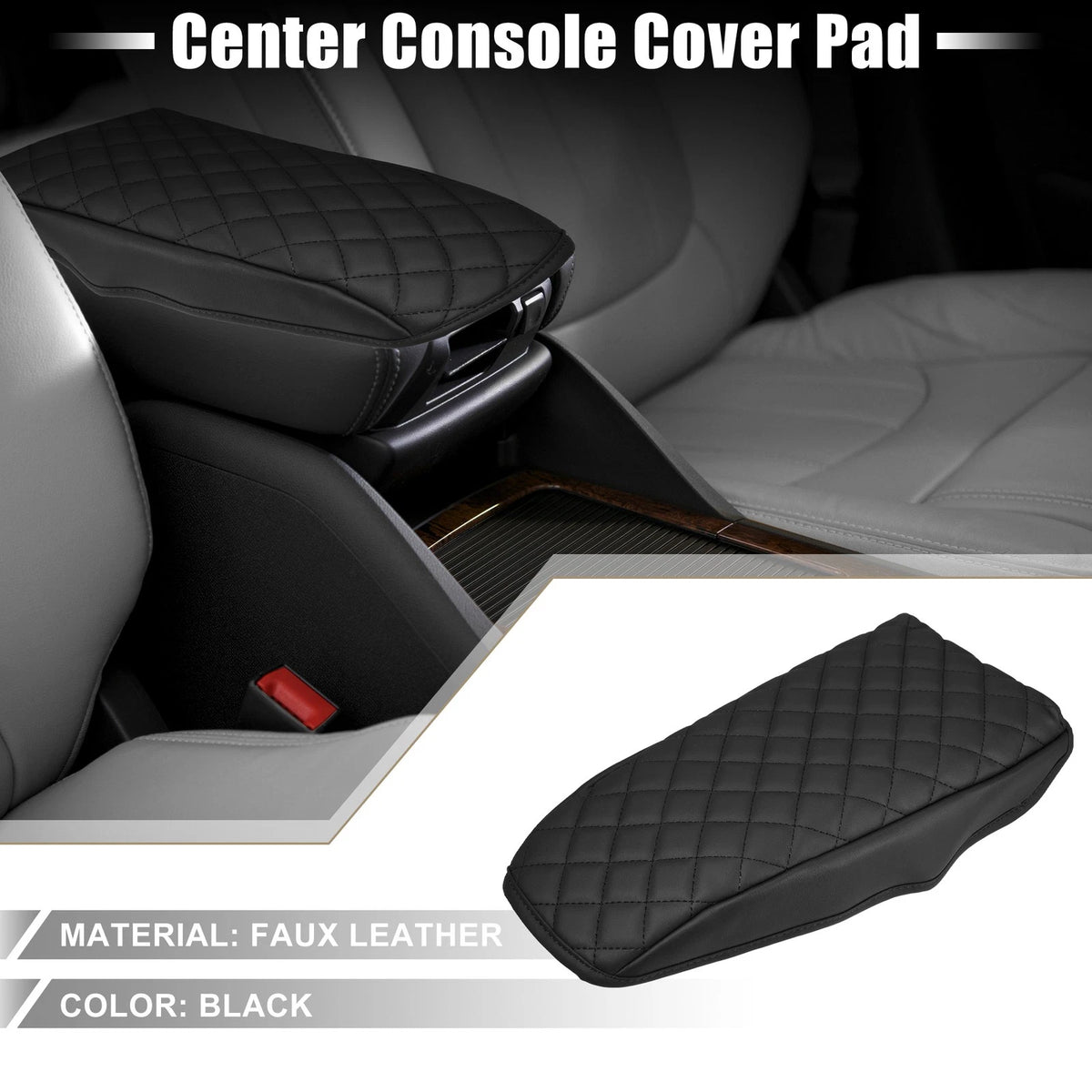 Waterproof Armrest Seat Box Cover for Ford Bronco Sport (2020-2023) Black