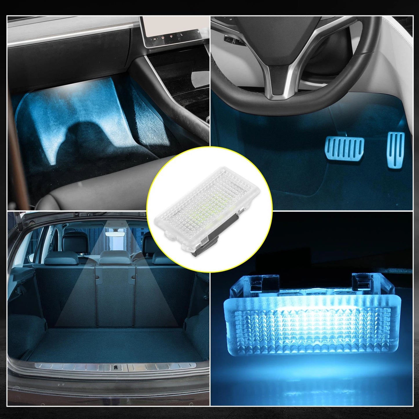 8 Pcs Blue LED Footwell Lights for Tesla Model 3/Y/S/X (2017-2023)