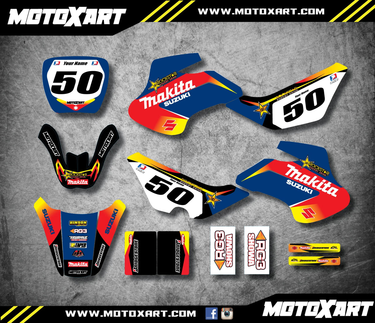 Custom Graphic Kit for Suzuki JR 50 (2000-2003) - ROCKMAK Style Stickers Decals