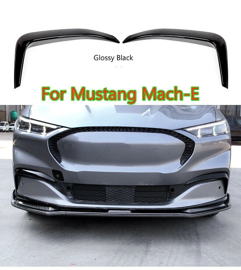2 x Glossy Black Foglight Trim Eyebrow Cover for Ford Mustang Mach-E(2021–2024)