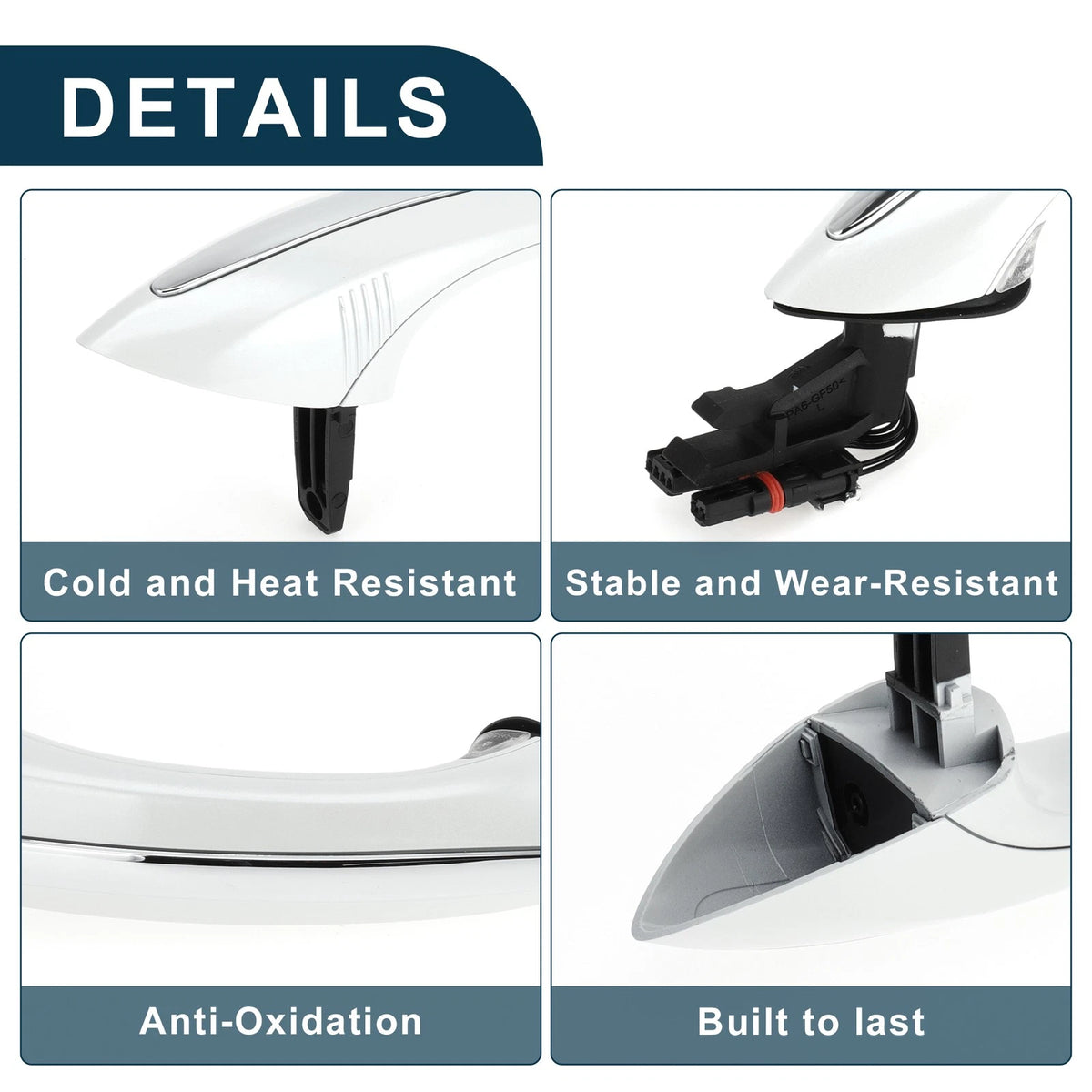 Rear Left Exterior Door Handle for BMW F07 F10 White Silver Tone