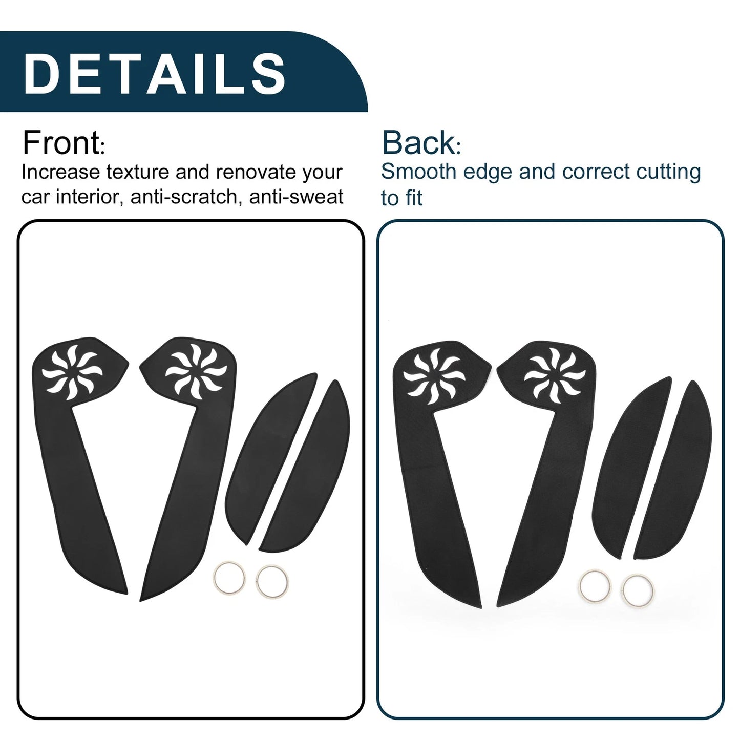 Car Door Anti Kick Pad Sticker Protector for Toyota Camry (2012) - Black