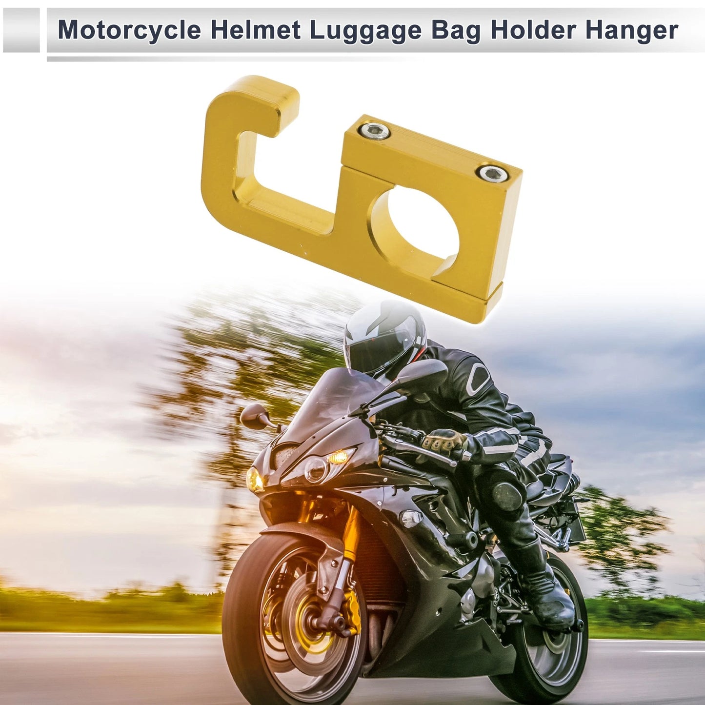 Square Aluminum Alloy Motorcycle Hanging Hook 74mm Length 1 Set for Motorcycle