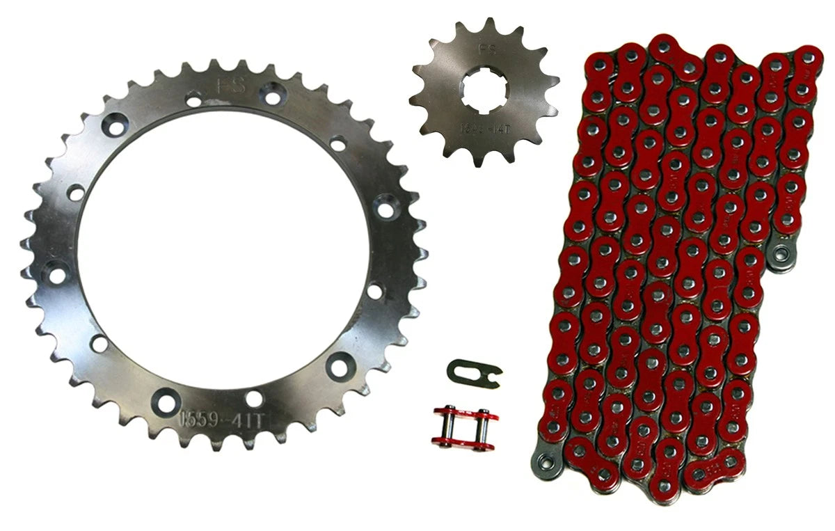 Red 520x104 Drive Chain & 14/41 Sprockets for Yamaha Banshee 350 (1989–2006)