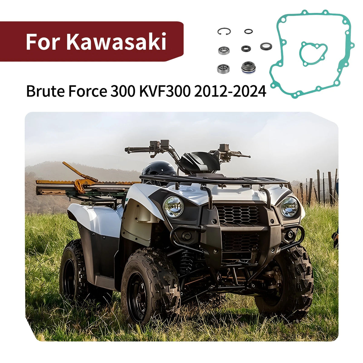 Water Pump Seal Kit Bearing for Kawasaki Brute Force 300 (2012–2024)