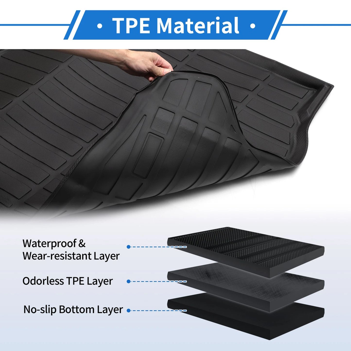 Cargo Liner Rear Trunk Mat for Toyota Prius (2016-2022) Long Stripe Pattern