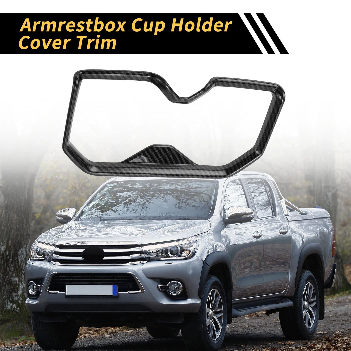 Carbon Fiber Armrest Rear Cup Holder Cover for Toyota Tundra (2022-2024)