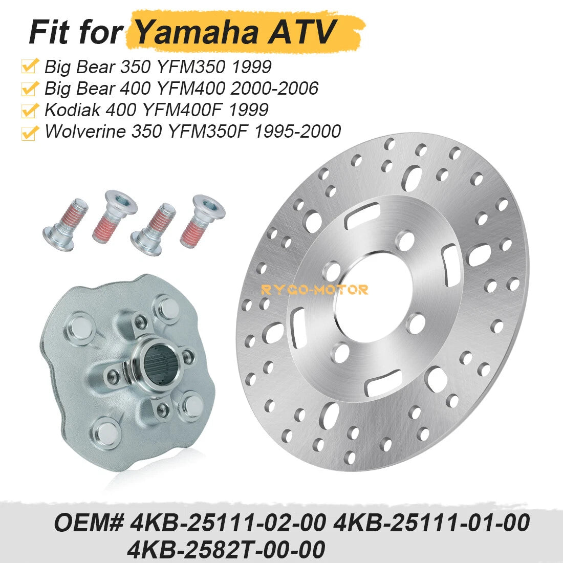 Bolts / Front Wheel Hub & Brake Rotor / for Yamaha Wolverine 350 (1995–2000)