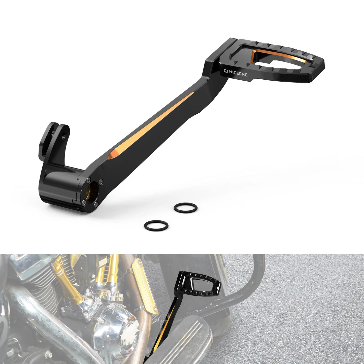 CNC Billet Rear Foot Brake Pedal for Harley Road King FLHR, FLHRXS (2017-2023)