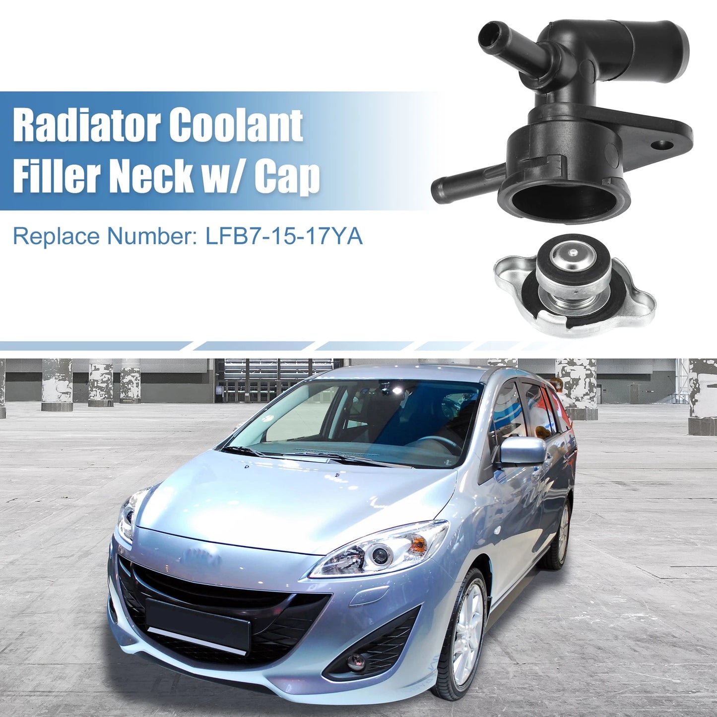Engine Radiator Coolant Filler Neck for Mazda 5 2.3L L4 (2006-2010)