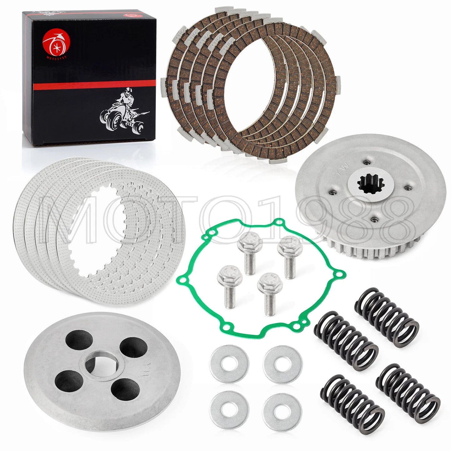 Clutch Kit Inner Hub Plate Springs Gasket for Kawasaki KX80/85/100 (1980–2007)