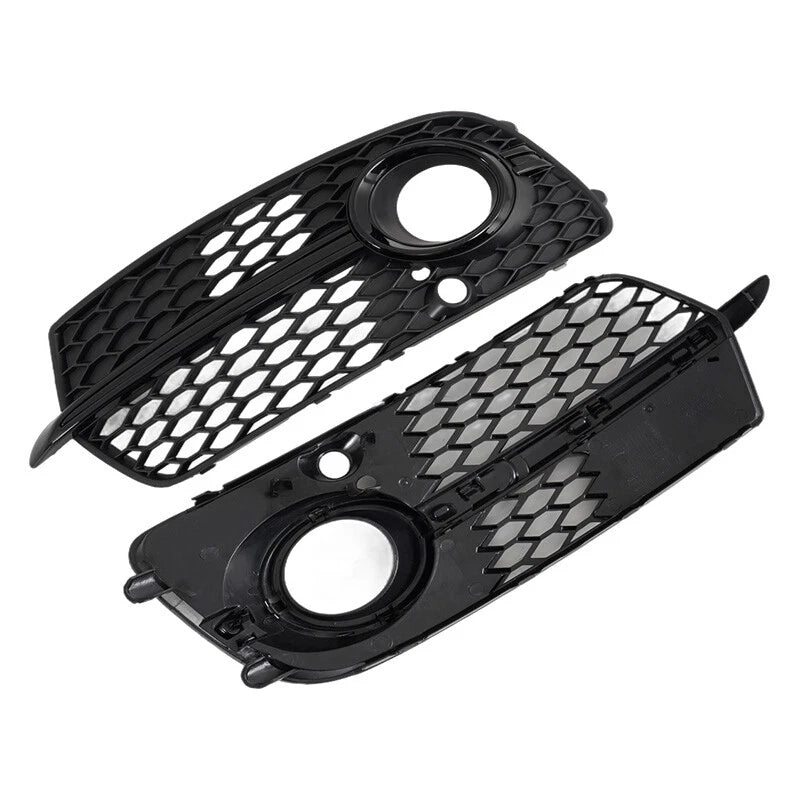 Front Bumper Fog Light Lamp Grill Cover Pair for Audi Q5 S-Line (2013-2017)