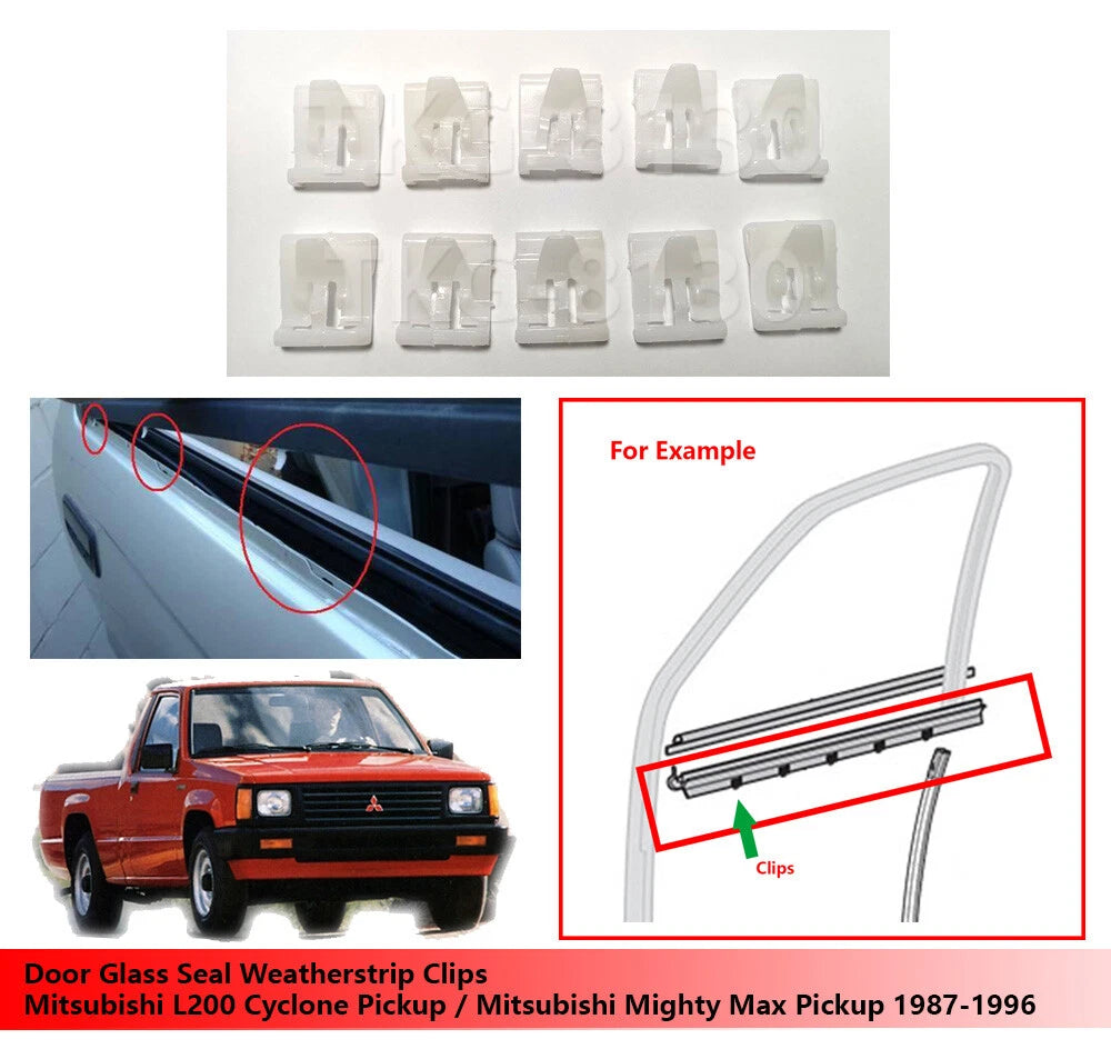Door Glass Weatherstrip Clip for Mitsubishi L200 (1986-1994)
