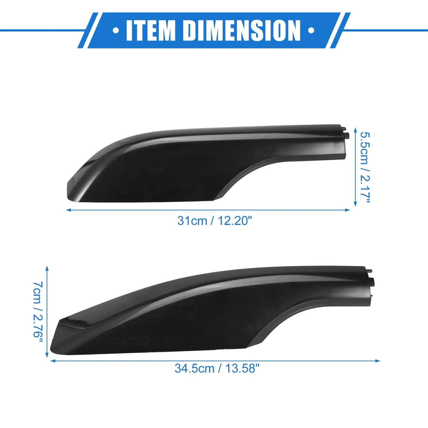 4 x Roof Rack Side Rails End Covers for Toyota Land Cruiser (2008-2021) Black