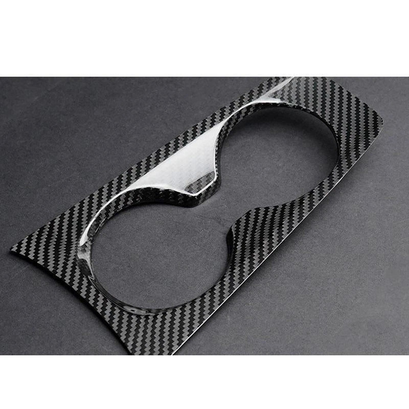 Carbon Fiber Water Cup Holder Panel Cover Trim for Chevrolet Camaro 2010-2015