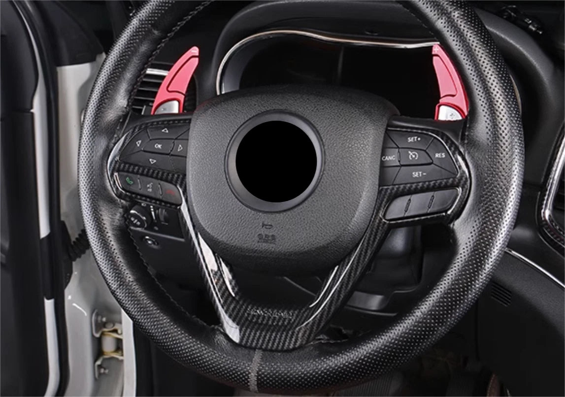 Steering Wheel ABS Cover Trim for Jeep Grand Cherokee 2014-2021 Carbon Fiber