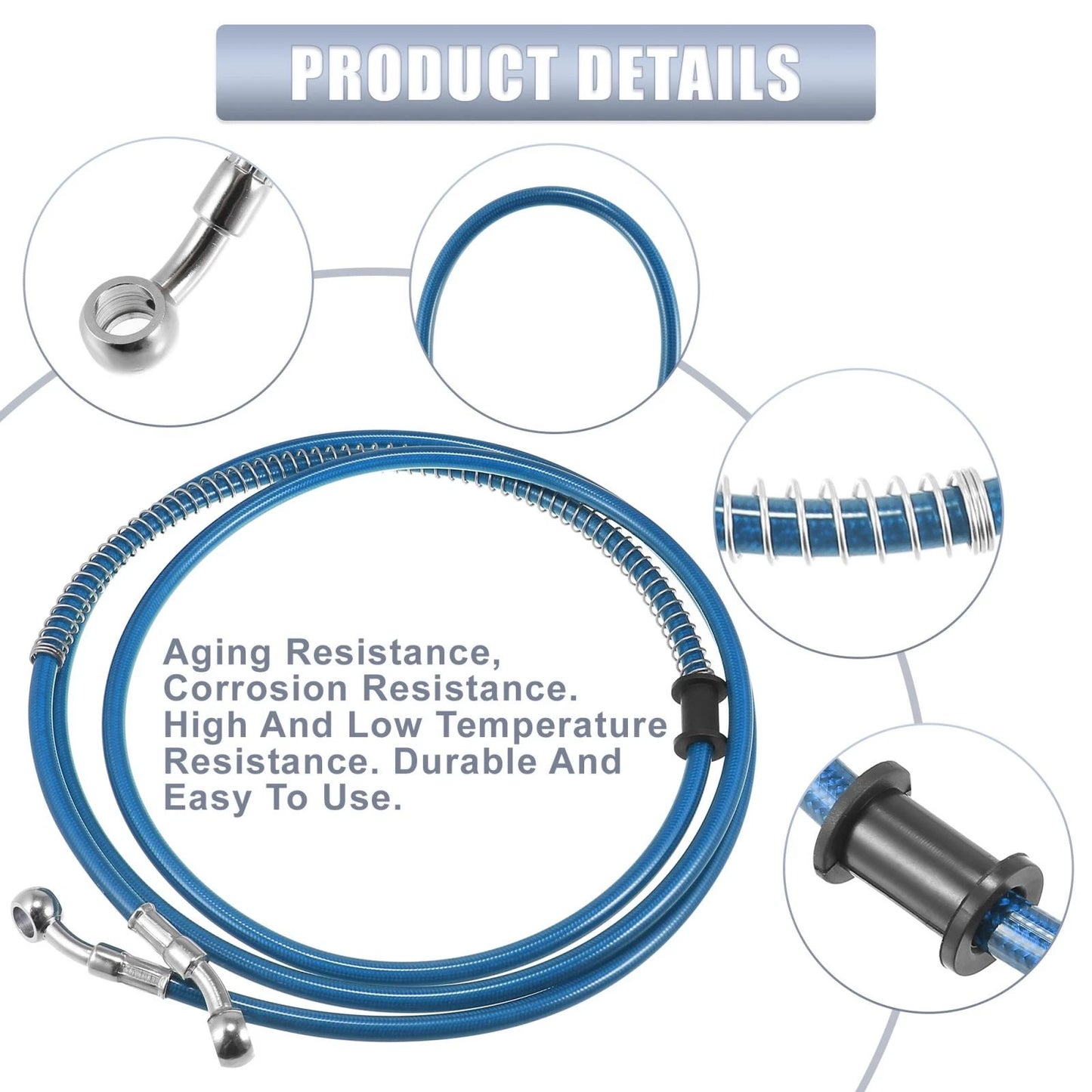 Brake Line / 10mm / Hydraulic Oil Hose Blue for Motorcycle